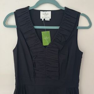 Kate Spade Poplin Ruffle Dress. Size 4. Black